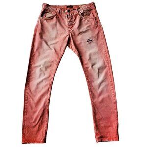 ANTONY MORATO Krop Loose Tapered Leg Pink Peach 100% Cotton Jeans US 32